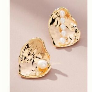 Anthropologie INNER PEARL SHELL EARRINGS